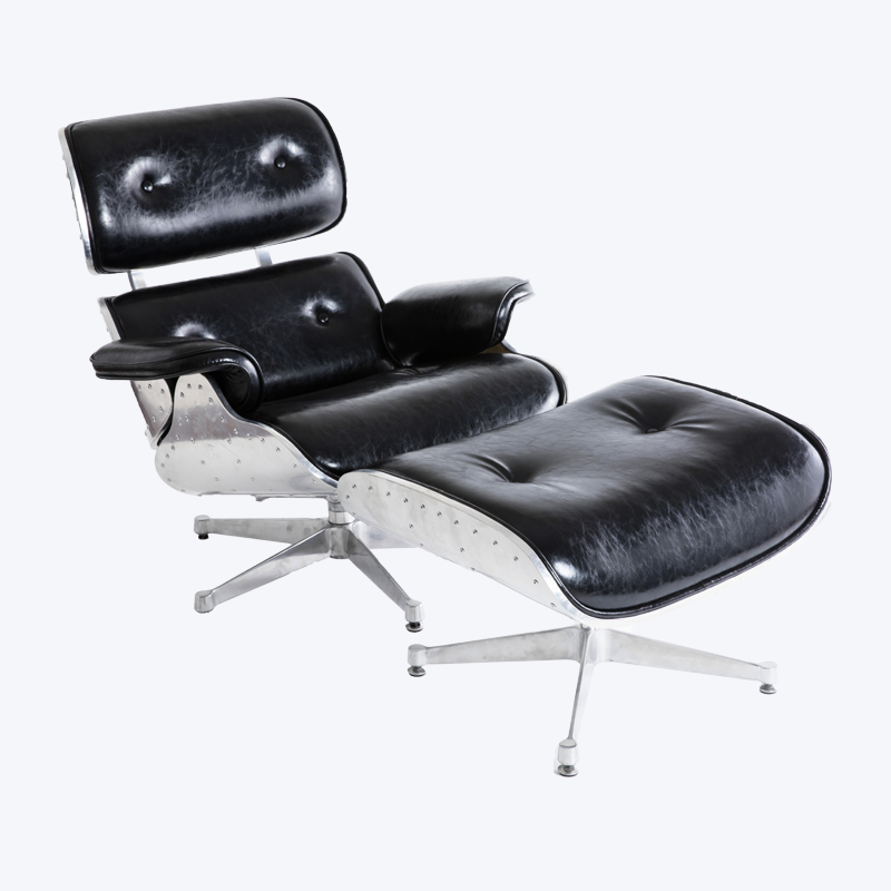 Классическое кресло для отдыха Eames, кресло для отдыха из сплава и подставка для ног GK85-ALM